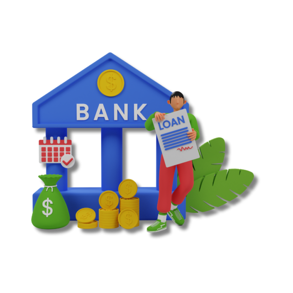 Bank and loan illustration for title loans